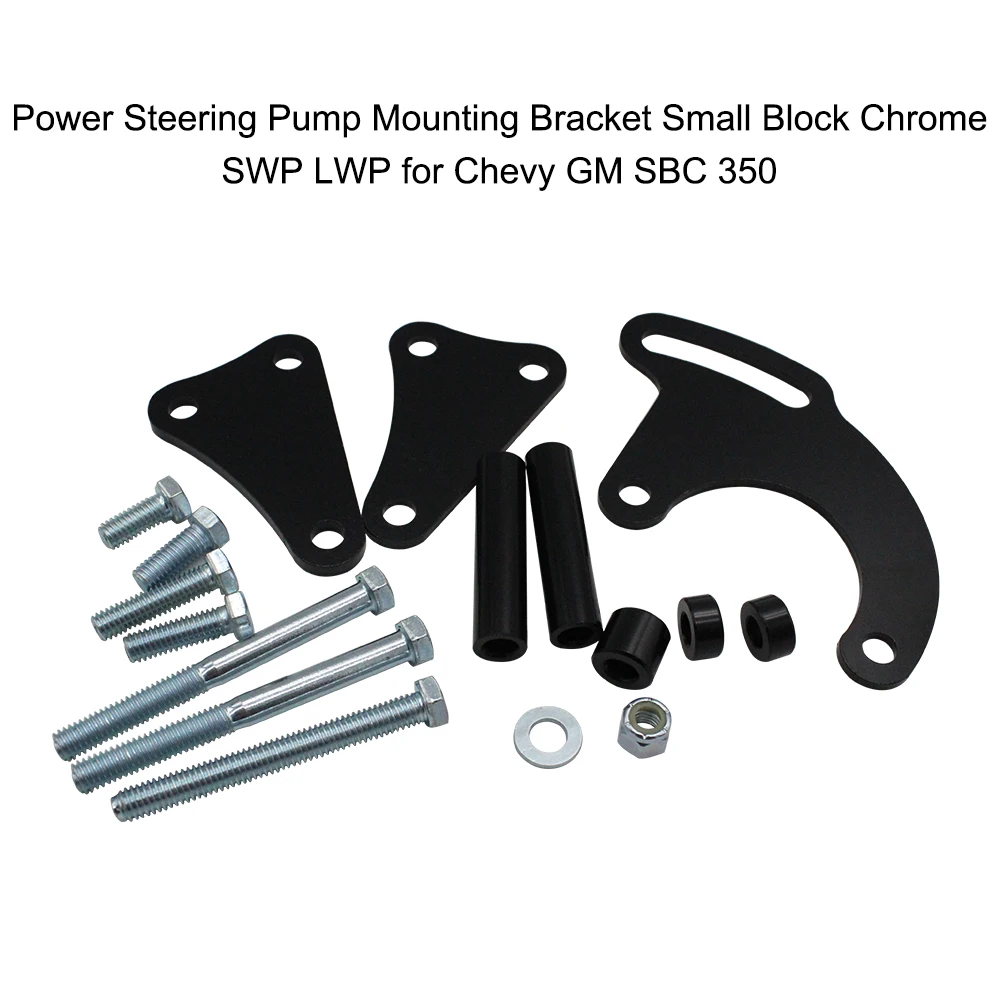 For Chevy Big Block Power Steering Pump Bracket Black Long/WP 396 427