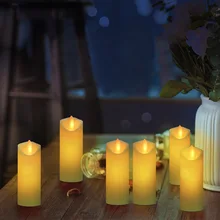 Светодиодный беспламенный Свинг свечи огни на батарейках для вечерние, свадьбы, дня рождения, фестиваля романтический ужин Декор