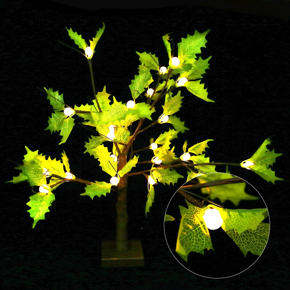 Indoor 24pcs LED Lifelike Tree Shape Lamp Home Party Decor Light For Hotel Bar