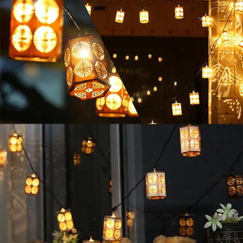 LED Chinese Style Wooden Lantern AV 220V 6W String Lights Home Decoration Lamps for Christmas Garland New Year Party Dropship LED Chinese Style Wooden Lantern AV 220V 6W String Lights Home Decoration Lamps for Christmas Garland New Year Party Dropship