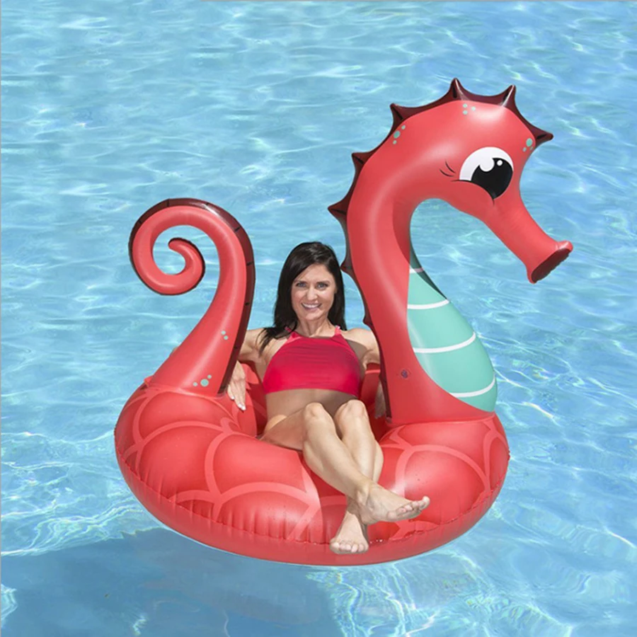 

Inflatable Seahorse Swimming Ring Single Air Mattress Swimming Water Sports for Adult Swimming Rest Floating Water Party Toys