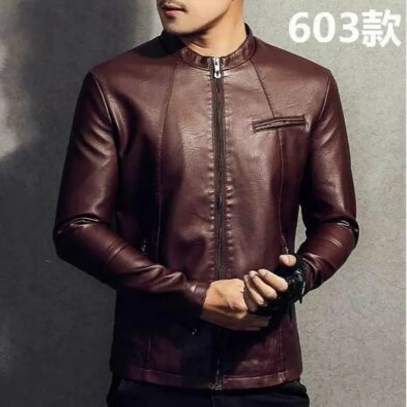 2018 Leather Clothing Male Self-cultivation Korean Short Lead Jacket Loose Coat Tide windbreaker streetwear Fashion New Thick