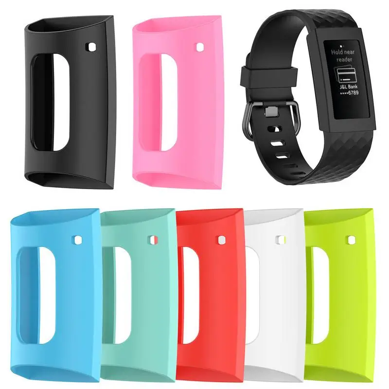 

1PC Smart Bracelet Silicone Protector Case Colorful Shockproof Slim Protective Cover Shell For Fitbit Charge 3 Smart Bracelet J2