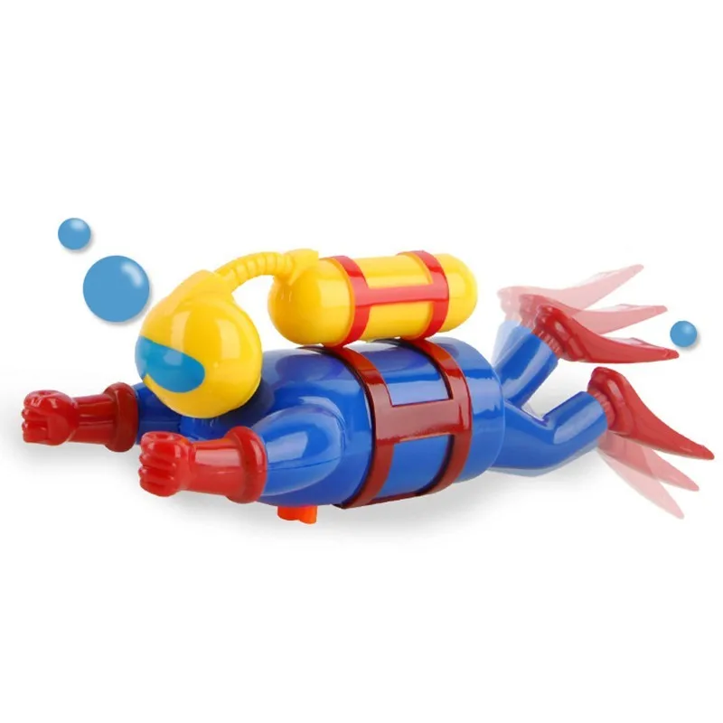 

18cm Creative Baby Kids Children Wind-up Chain Diver Doll Swimming Clockwork Diver Toys Swimming Bathing Shower Water Baby Toy