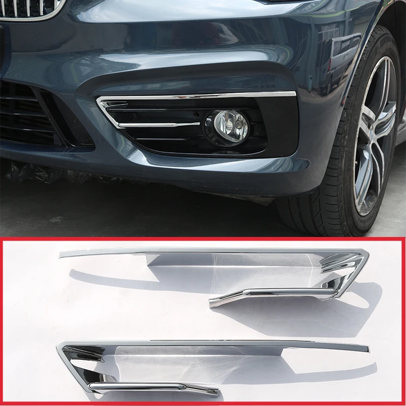 

For BMW 2 Series F46 F45 Gran Active Tourer 2015-2017 Car Parts 2 Pcs ABS Chrome Polish Silver Front Fog Lamp Frame Cover Trim