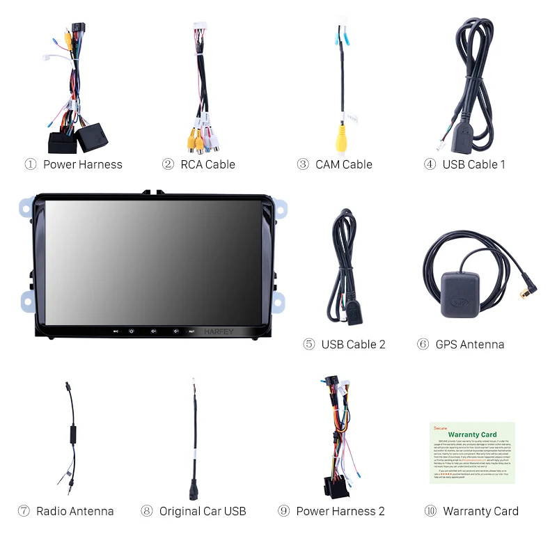  Harfey 2 din 4-core GPS Navi Auto reproductor Multimedia Android 81 Auto Radio para Skoda/asiento/V