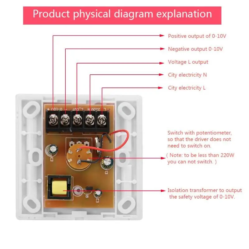 DC 0-10V светодиодный диммер Регулируемый контроллер AC85-265V лампочка с регулируемой яркостью для электронного балласта/транспорматор led-переключателя