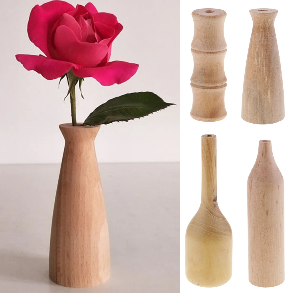 

Blank Natural Beech Wood Artificial Dried Flower Vase for Wedding Party Favors Home Table Decoration