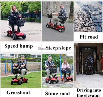 

Hot sale folding four-wheel scooter electric wheelchair