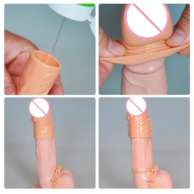 

Realistic Condom Reusable Penis Sleeve Enlargement Condoms Male Cock Extender Dildo Enhancer Intimate Goods Sex Toys For Men