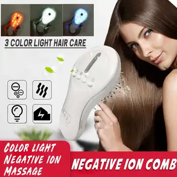 

4.2V LED Electric Negative Ions Hair brush Anti-static Spray Scalp Massage Vibration 3 Modes Plastic USB Charging for Dry hair