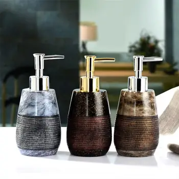 

260ml Resin Pump Bottle Refillable Empty Container Countertop Decorative Lotion Dispenser for Shampoo Shower Gel Liquid Soap
