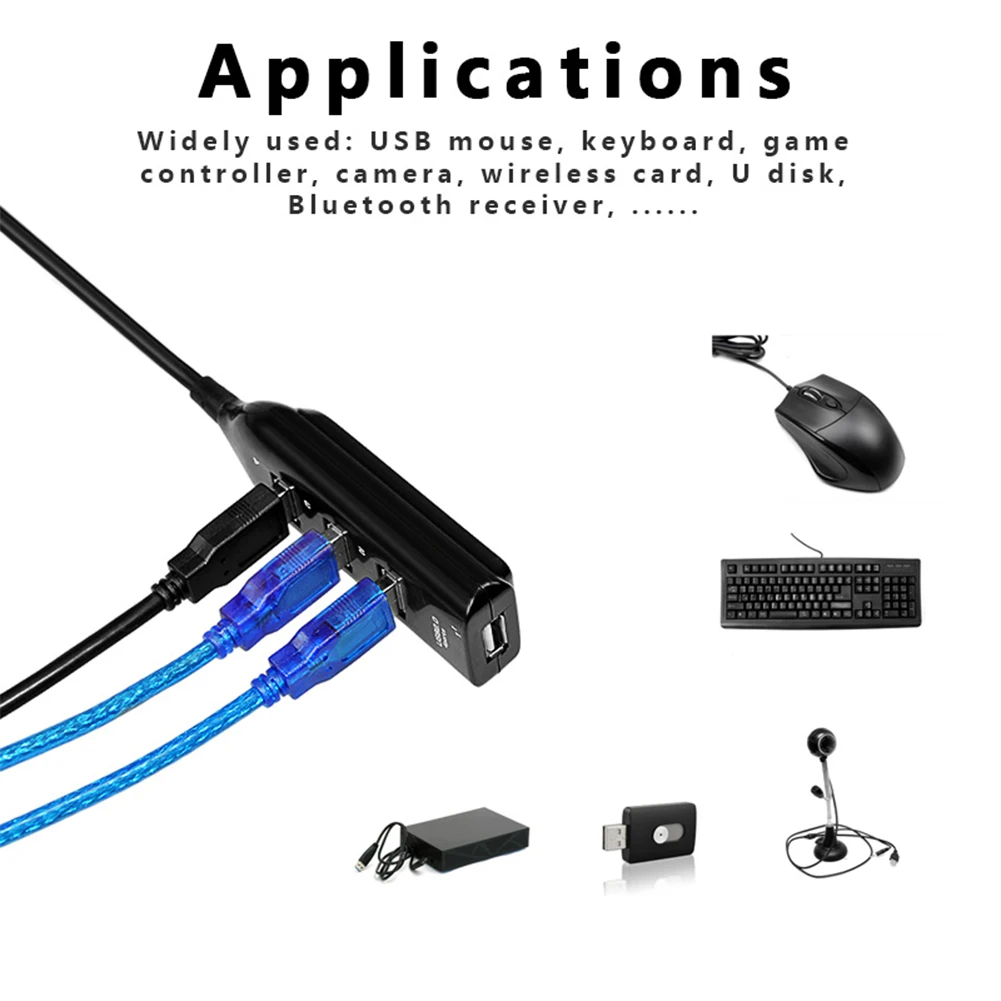 High Speed Micro Mini 4 Ports 2.0 USB HUB splitter Adapter For Laptop PC Notebook Receiver Computer Peripherals Accessories