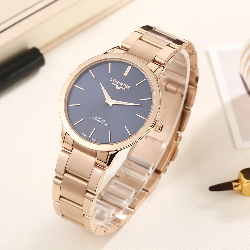 

Lorinser Rose Gold Women Watches Switzerland Movement Full Steel Women Luxury Brand Casual Watches Female Relogio Feminino Gift
