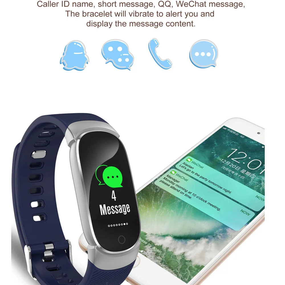 Смарт браслет для фитнеса QW16 Мужчины Женщины Heart Rate Monitor Водонепроницаемый Bluetooth