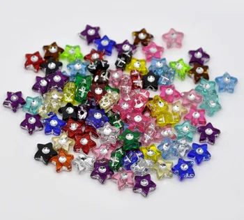 

DoreenBeads 500Pcs Mixed Star Shape Acrylic Loose Spacer Beads Handmade Bracelet Beads for Women DIY Jewelry Beads ,9x9mm