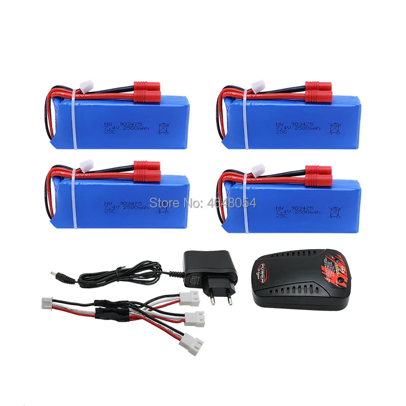 

Syma X8C X8W X8G RC Quadcopter 4x 7.4V 2500mAh Battery +Balance Charger +3-port US Plug Charger Adapter Free shipping