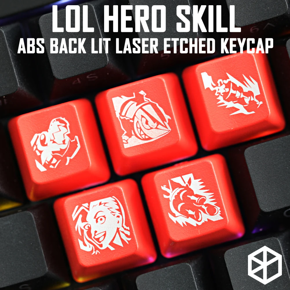 Новинка просвечивающие колпачки для ключей ABS lol черные красные r2 hero skill Zoe Xerath Ziggs