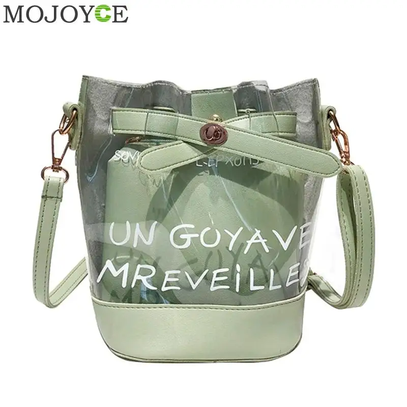 

Female Crossbody Shoulder Bags Barrel-shaped Luxury Brand Women Transparent Bag Clear PVC Jelly Small Tote Messenger Bags