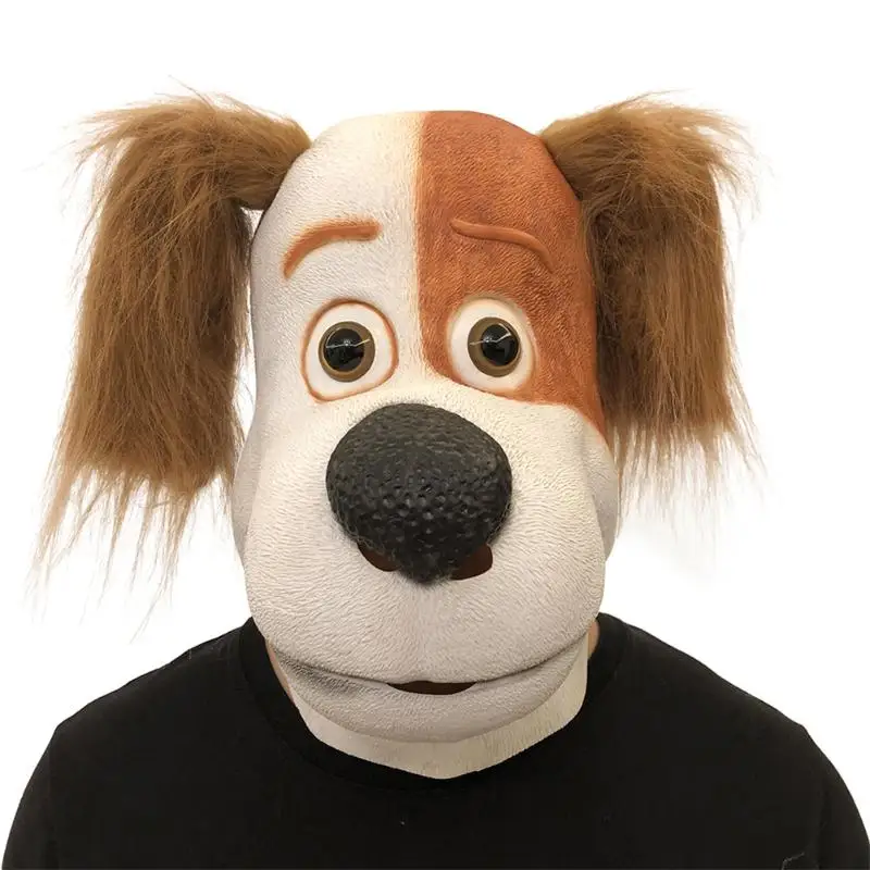 Dog Head Mask Christmas Halloween Festival Party Cos Costume Latex