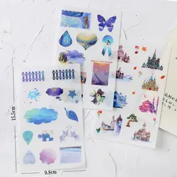 6 шт. милые цветочные наклейки Kawaii замок клей стикеры канцелярские s для детей DIY украшения дневник принадлежности для скрапбукинга