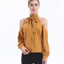 Новая женская Летняя одежда топы с длинным рукавом с открытыми плечами желтая футболка модные сексуальные майки на бретельках отличная рубашка S-XL