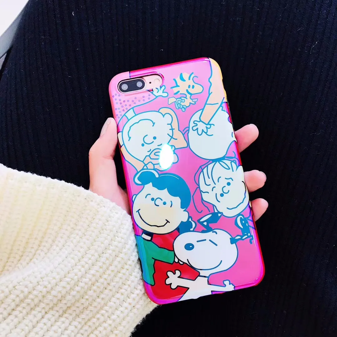 Kawaii Snoopy Charlie Brown Blu Ray Cute Anime Phone Case For Coque Iphone 7 8 6s 6 Puls Silicone Case For Iphone Cover X Xs Xr Buy At The Price Of