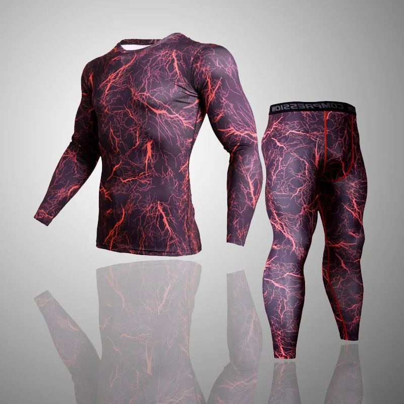 Men Boy Compression Base Layer Tight Top set Under Skin Long Sleeve Camouflage sets Men Quick Dry Camo Long Sleeve set S-4XL