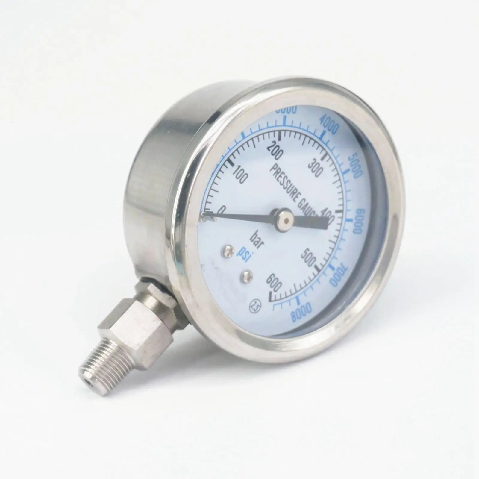 Манометр из нержавеющей стали 304 0-600 бар 1/4 &quotBSPT Male 60 мм PSI N2 пневматический