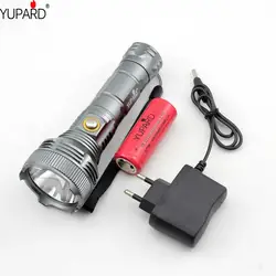 YUPARD супер яркий светодиод xm-l T6 фонарик лампы высокой Мощность факел для кемпинга + 1*26650 перезаряжаемый аккумулятор + зарядное устройство