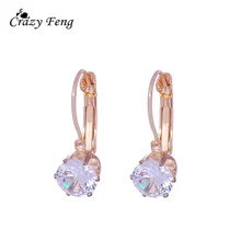 Новые 1 шт Для женщин Романтический серебряные Цвет Красный сине-белые CZ камень пирсинг круглые серьги-обруч Форма маленькие серьги ювелирные подвески