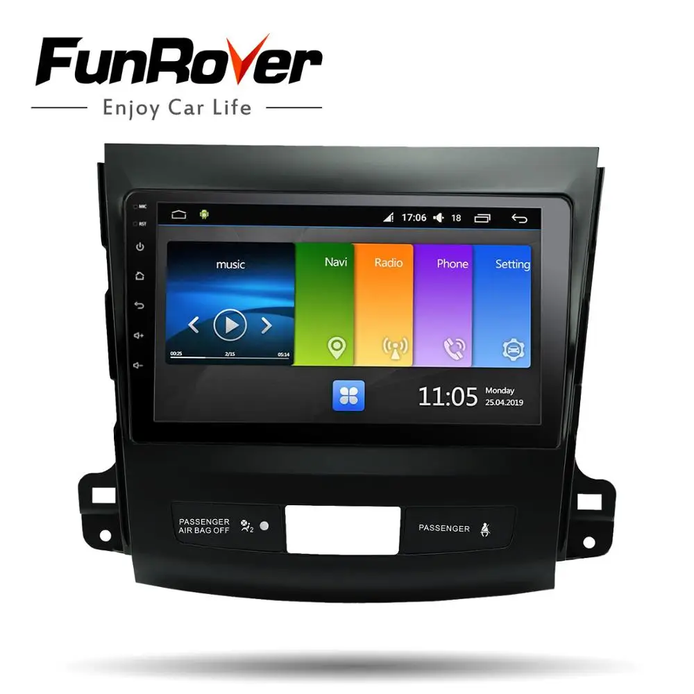 Najtaniej FUNROVER android 9.0 samochodowy odtwarzacz dvd odtwarzacz multimedialny gps radio dla Mitsubishi Outlander 2006 2014 Peugeot 4007 Citroen c crosser 2.5D