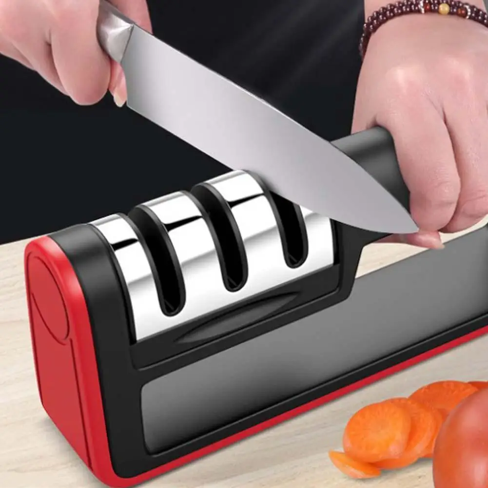 

Household Kitchen Multi-Functional Three-Section Cutter Diamond Sharpener Cutter Sharpening Tool