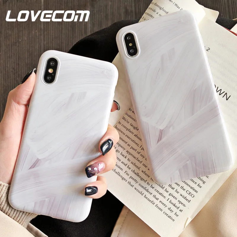 

LOVECOM Simple Painting Phone Cases For iPhone XS Max For iPhone XR XS X 6 6S 7 8 Plus Soft IMD Full Body Phone Back Cover Gifts