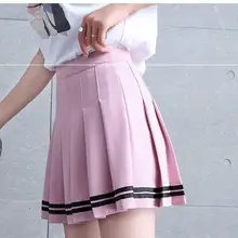 Кавайная юбка, милая плиссированная юбка, для женщин, консервативный стиль, мини юбка с высокой талией, для девочек, винтажная, черная, белая, милая школьная Униформа с юбкой