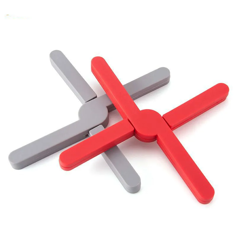 

Foldable creative silicone non-slip heat resistant pan mats table pot holder cushion placemat dish plate coaster kitchen tool