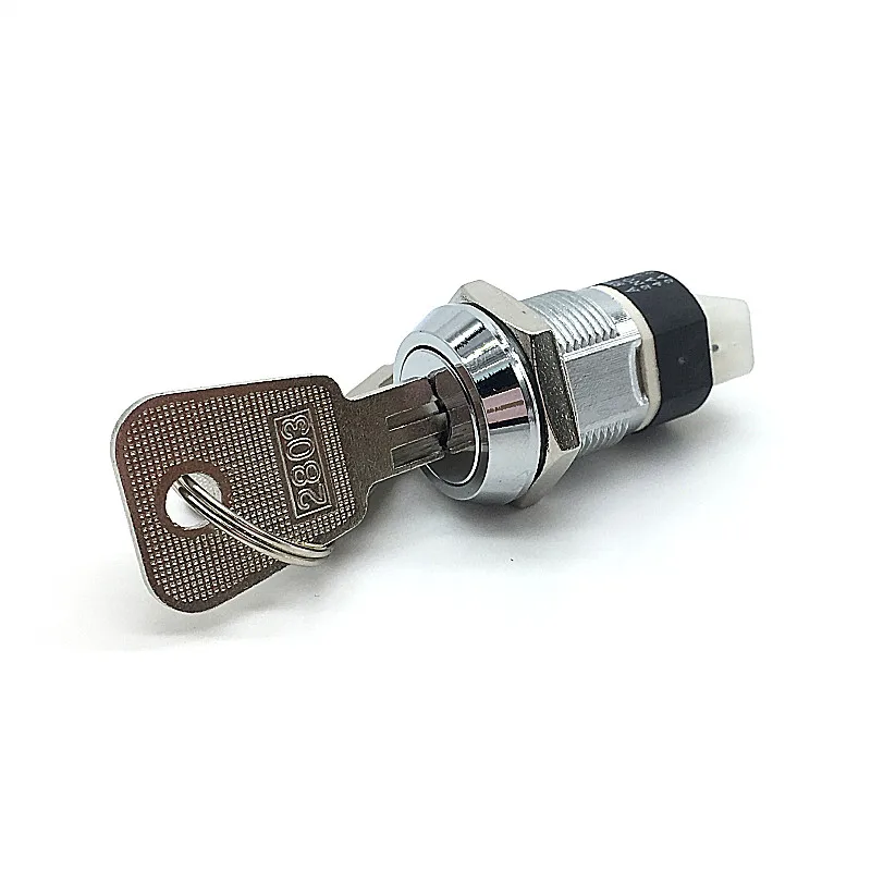 

19mm Metal 4Pin ON-OFF 2Position DPST A Series Electronic Lock Key Switch 2NO 2NC 4A 125VAC/2A 250VAC