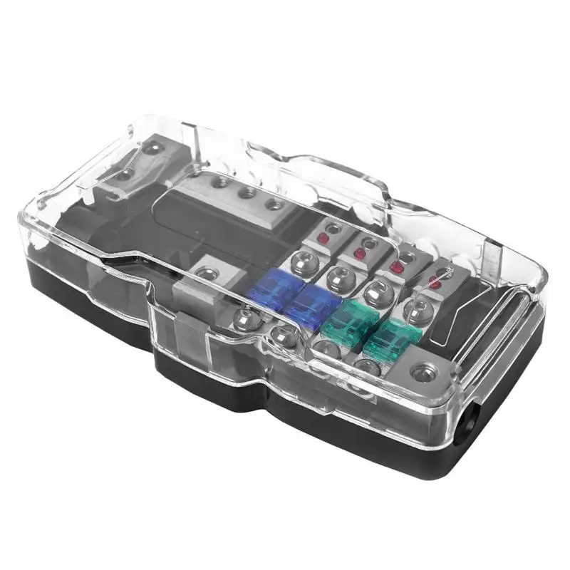 

4 Way 30A 60A 100A Fuse Box Car Audio Stereo Mini Blade Fuse Holder Distribution Block for RV Car Auto Stereo Audio System
