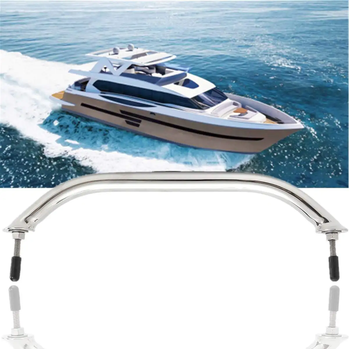 

30.5cm Boat Yacht Polished Marine Grab Handle 316 Stainless Steel Handrail Hardware Durable Auto Replacement Parts 33.5x11cm