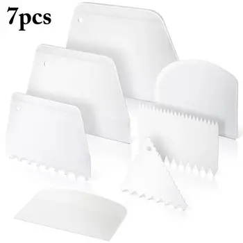 

7PCS Plastic blade sets Gigt Smoother Gigt Scraper Spatula Cutter Multifunction Blade Cakes Christmas decoration Baking Tools