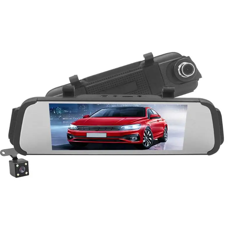 

7 Inch Touch Screen Dual Lens Car Rearview Mirror DVR Camera Night Vision Dash Cam Video Recorder three axis G-sensor 140 Degre