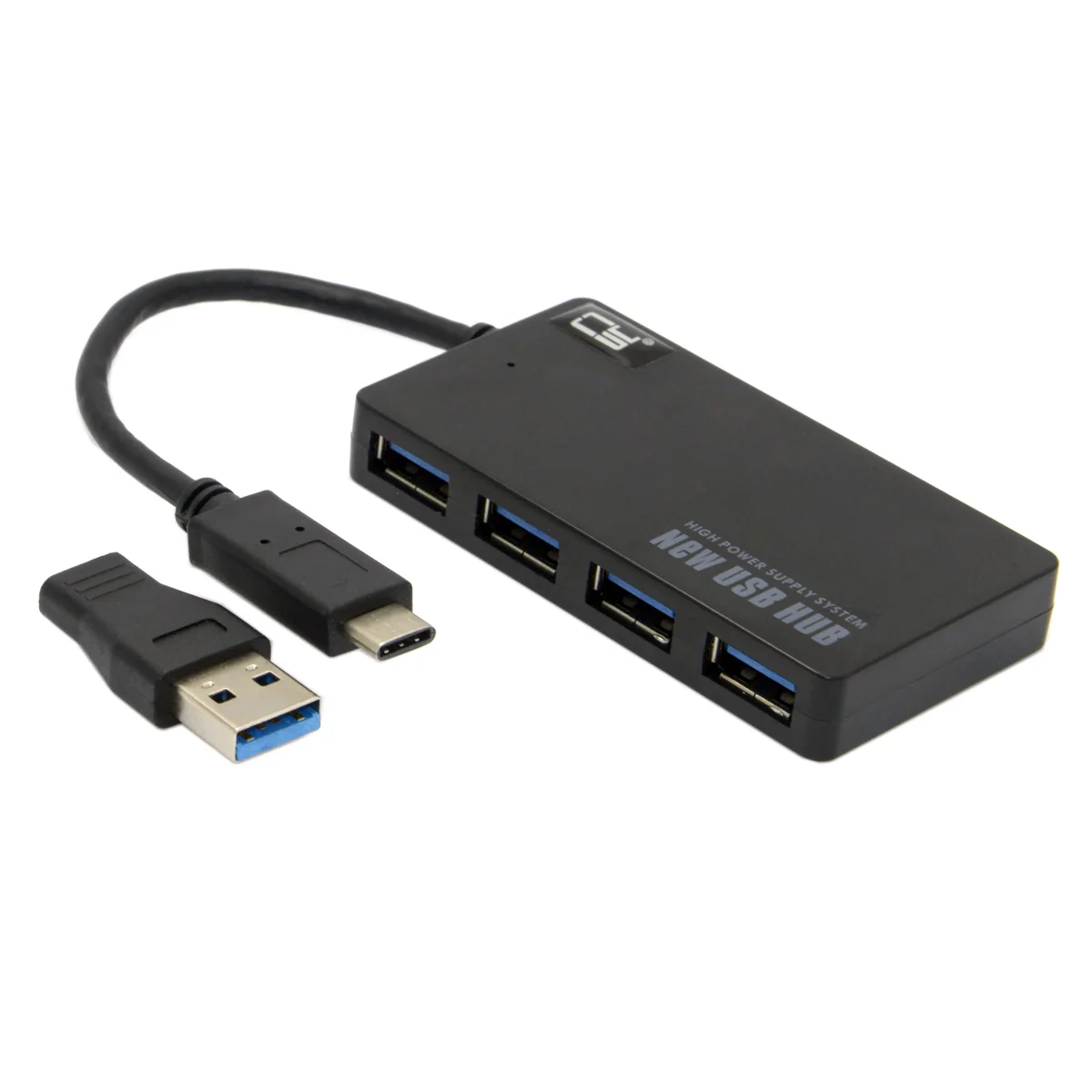 

USB 3.0 Combo 4 Port & Type-C USB 3.1 USB-C Hub for Lap top & Computer Support windows XP windows 7 8 Mac OS Linux Black