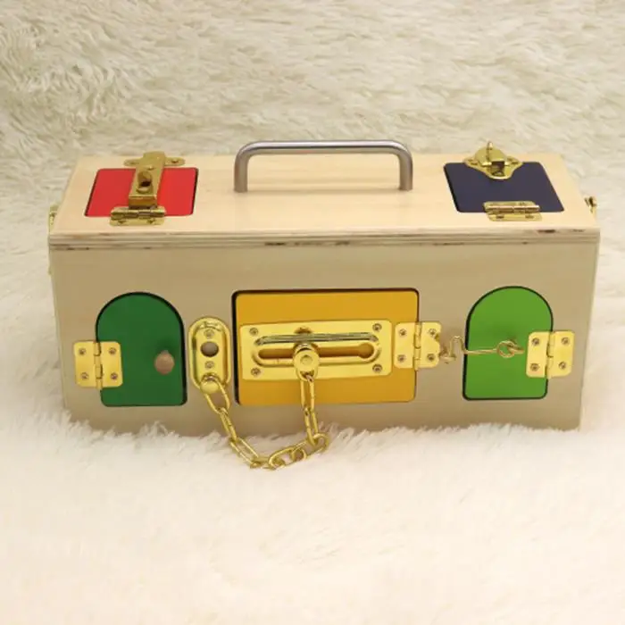  Preschool Education Daily Learning Unlock Toy Lock Box Teaching Aid Toy Plywood Early Education Toy - 32989015453