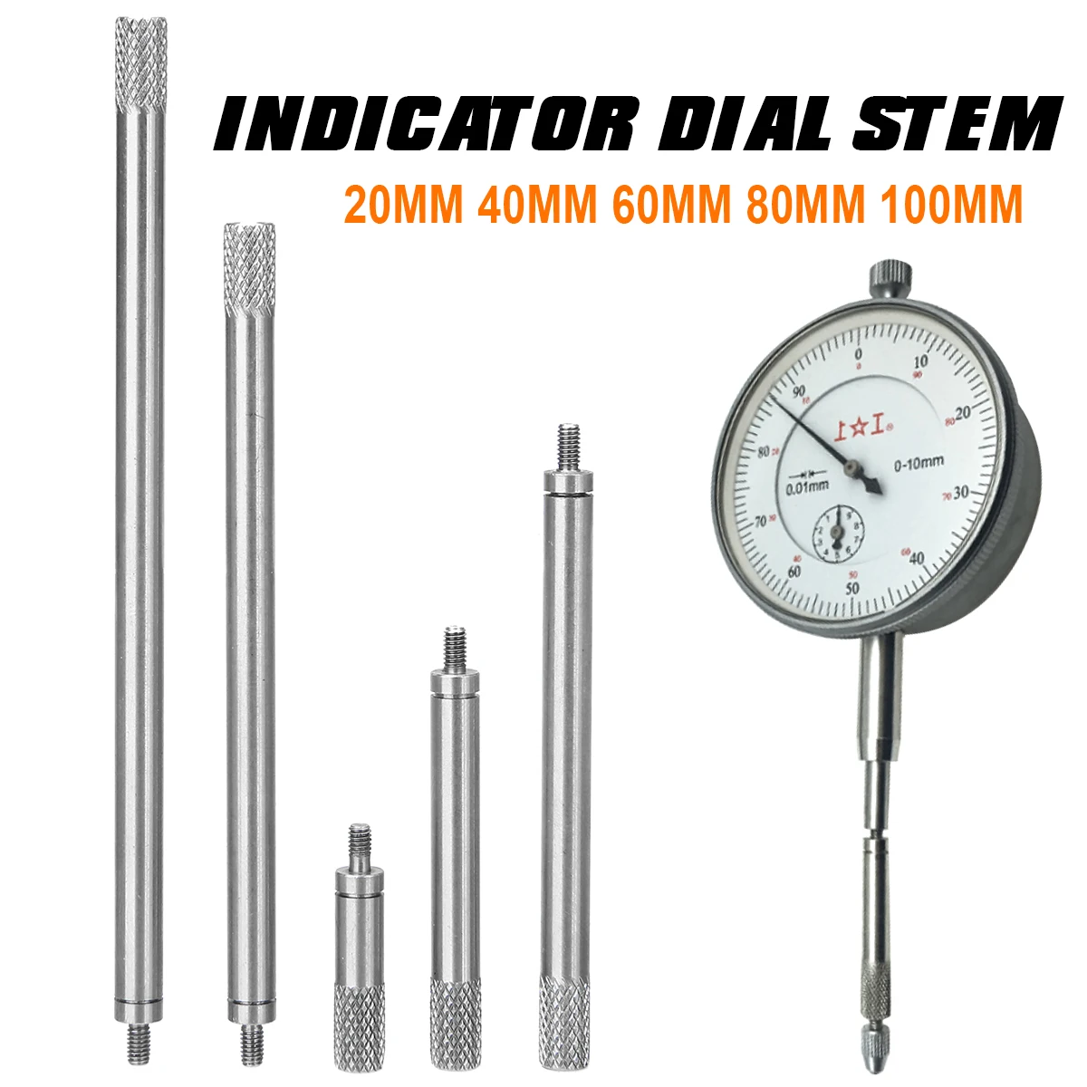 5pcs New Indicator Dial Stem Dial Digital Indicator Extension Stem Rod