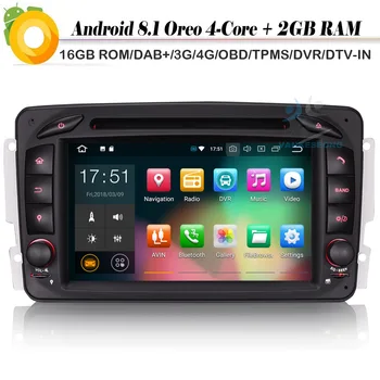 

Quad Core Android 8.1 DAB+ Navi Autoradio WiFi 4G GPS DVD Car Multimedia Player for Mercedes Class C/G/CLK Vito Viano W203 W209
