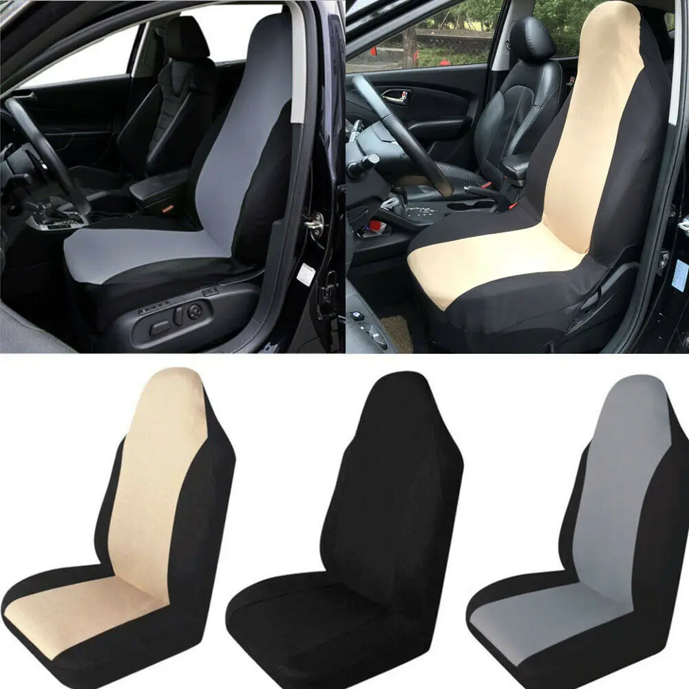 

Universal Car Seat Covers Front Rear Head Rests Full Set Auto Seat Cover Top US