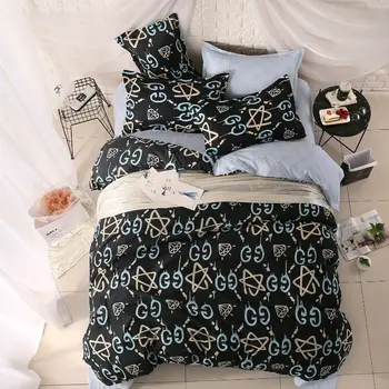 

Geometric Star Bedding Set Single Twin Full Queen King Size 3/4pcs Bed Cover Pillowcase Flat Sheet Kids Boys Bed Linen Bedspread