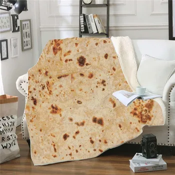 

Creative Tortilla Burrito Wrap Blanket Soft Velvet Rectangle Sofa Bed Throw Blanket Home Decor Warm Blanket