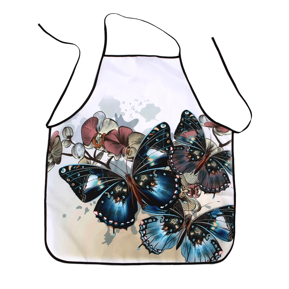 

Womens Apron Printed Waterproof Kitchen Aprons Cooking Aprons Clear Pattern Artistic Print Washable Bib Apron