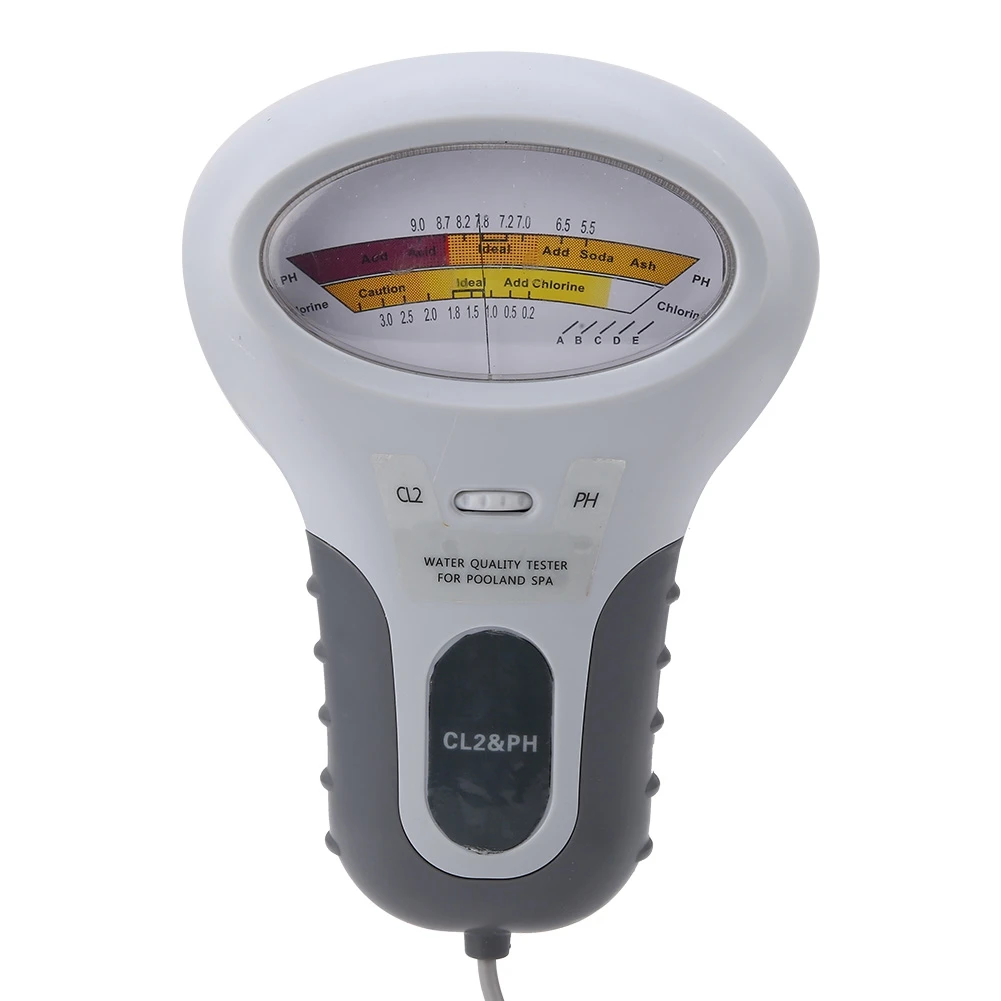 

Chlorine Tester, PH & Chlorine Cl2 Level Meter Tester Test Monitor Swimming Pool Spa Water Monitor with Probe